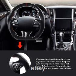 LOSCHEN Real Carbon Fiber Steering Wheel For Infiniti Q50 2014 2015 2016 2017