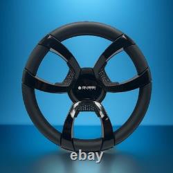 La Corte Boat Steering Wheel Black Gloss Inserts Gussi Italia Logo