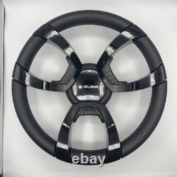 La Corte Boat Steering Wheel Black Gloss Inserts Gussi Italia Logo
