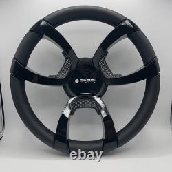 La Corte Boat Steering Wheel Black Gloss Inserts Gussi Italia Logo