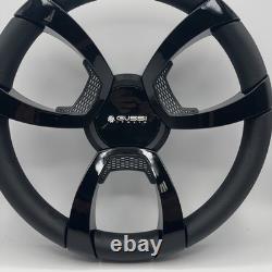 La Corte Boat Steering Wheel Black Gloss Inserts Gussi Italia Logo