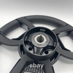 La Corte Boat Steering Wheel Black Gloss Inserts Gussi Italia Logo