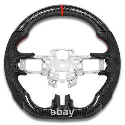 Leather Real Carbon Fiber Steering Wheel For Ford Mustang EcoBoost GT 2015-2017