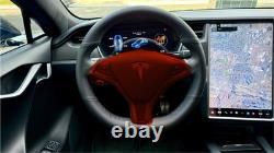Leather Tesla Model S X 2012- 2021 Black Nappa Peforated Steering Wheel