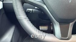 Leather Tesla Model S X 2012- 2021 Black Nappa Peforated Steering Wheel