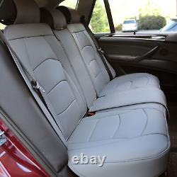 Leatherette Seat Cushion Covers Full Set Solid Gray with Gray Steering Cover