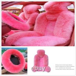 Limousine lambskin 5 pieces / seat steering wheel brake lever gear sleeve pink