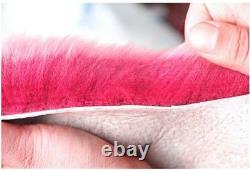 Limousine lambskin 5 pieces / seat steering wheel brake lever gear sleeve pink