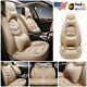 Linen Leather Car Seat Cover Full Set Withsteering Wheel Cover Universal Protector