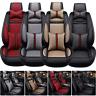 Luxury 5-seat Car Seat Cover Pu Leather Cushion Front Rear Protector Universal