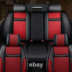 Luxury Auto SUV Truck Car Seats Cover 5-Sits Front Rear Kit Cushion PU Leather