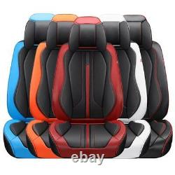 Luxury Car Seat Covers Deluxe PU Leather 5-Seats Front Rear Full Set Universal