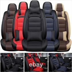Luxury Car Seat Covers Deluxe PU Leather 5-Seats Front Rear Full Set Universal