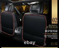 Luxury Crown Emblem Rhinestone Car Seat & Steering Wheel Cover Set PU Leather US