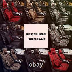 Luxury Leather Car Seat Cover SUV Truck 5-Sits Auto Front Rear Cushion Universal