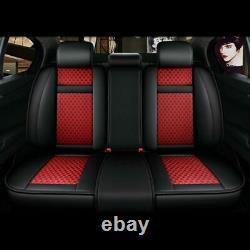 Luxury Leather Car Seat Cover SUV Truck 5-Sits Auto Front Rear Cushion Universal