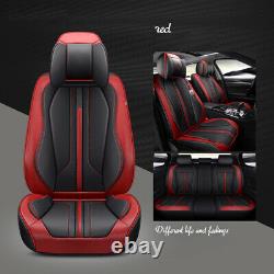 Luxury PU Leather Car SUV Seat Covers Set Universal WithSteering Wheel US