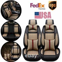 Luxury PU Leather Car Seats Cover Universal 5-Sits Cushions Decor For SUV Truck