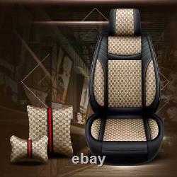 Luxury PU Leather Car Seats Cover Universal 5-Sits Cushions Decor For SUV Truck