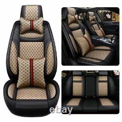 Luxury PU Leather Car Seats Cover Universal 5-Sits Cushions Decor For SUV Truck