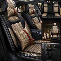 Luxury PU Leather Car Seats Cover Universal 5-Sits Cushions Decor For SUV Truck