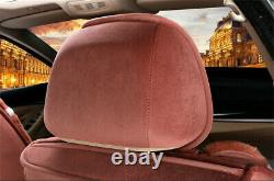 Luxury Plush Fur 5 Seats Car Seat Cover+Steering Wheel Cover Full Set For Winter