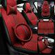 Luxury Red Car Seat Cover 5-seat Pu Leather Protector Cushion Full Set Universal
