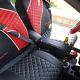 Luxury Seat Cover Shift Knob Belt Steering Wheel Black & Red Pvc Leather 33021c