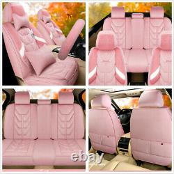 Luxury Winter Plush Fur Car Seat Covers 5 Seats Full Set with Steering Wheel Cover