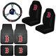 Mlb Boston Red Sox Car Truck Floor Mats Seat Covers & Steering Wheel Cover Set
