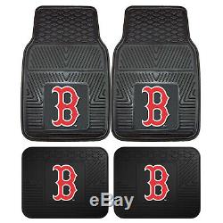 MLB Boston Red Sox Car Truck Floor Mats Seat Covers & Steering Wheel Cover Set