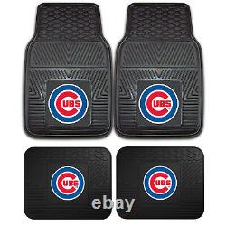 MLB Chicago Cubs Car Truck Floor Mats Seat Covers & Steering Wheel Cover Set