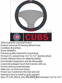 MLB Chicago Cubs Car Truck Floor Mats Seat Covers & Steering Wheel Cover Set