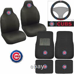 MLB Chicago Cubs Car Truck Seat Covers Floor Mats Steering Wheel Cover Emblem