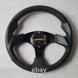 MOMO Black Leather Street Sport Steering Wheel 320mm BRLRR