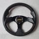Momo Black Leather Street Sport Steering Wheel 320mm Brlrr