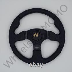MOMO Black Leather Street Sport Steering Wheel 350mm BRLYSWBM