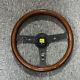 Momo Heritage Indy Black Woodgrain Mahogany Wood Steering Wheel 350mm