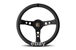 MOMO Mod. 07 ANNIVERSARIO Steering Wheel 350mm Black Leather Black Spokes Limited