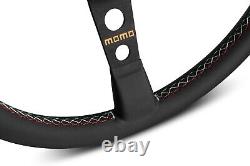 MOMO Mod. 07 ANNIVERSARIO Steering Wheel 350mm Black Leather Black Spokes Limited