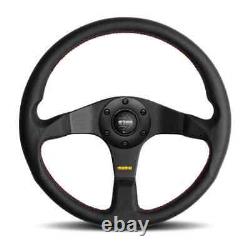 MOMO Motorsport Tuner Street Steering Wheel Black Leather/Red, 350mm TUN35BK0B