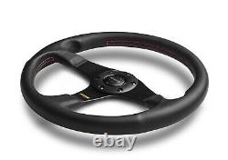 MOMO Motorsport Tuner Street Steering Wheel Black Leather/Red, 350mm TUN35BK0B