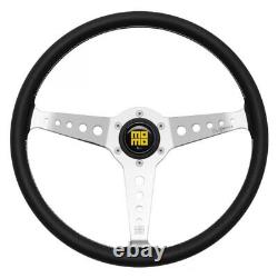 MOMO Steering Wheel California 360 Diameter 34 Dish Black Leather White Stitch