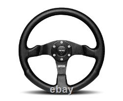 MOMO Steering Wheel Competition 350 Diam 40 Dish Black Airleather Black Spokes