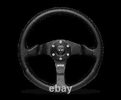 MOMO Steering Wheel Competition 350 Diameter 40 Dish Black Airleather Spokes