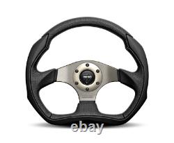 MOMO Steering Wheel Eagle 350 Diameter 40 Dish Black Leather Anth Spokes