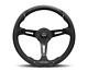 Momo Steering Wheel Gotham 350 Diameter 70 Dish Black Leather Black Spokes