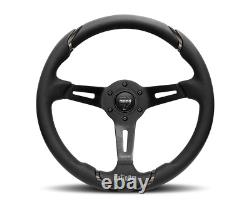 MOMO Steering Wheel Gotham 350 Diameter 70 Dish Black Leather Black Spokes