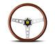 Momo Steering Wheel Indy 350 Diam 37 Dish Mahogany Wood Brshd Spokes