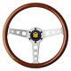 Momo Steering Wheel Indy 350 Diameter 37 Dish Mahogany Wood Brushed Spokes